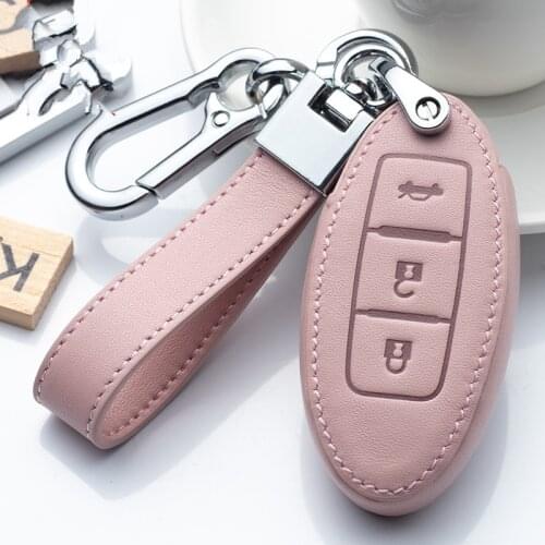 Leather Car Key Case Cover For Nissan Qashqai Juke J10 J11 X-Trail T32 T31 Kicks Tiida Pathfinder Note For Infiniti Q50 QX60