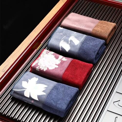 Cotton Linen Painted Tea Towel Tea Cloth Household Zen Tea Table Tea Cloth Thickened Absorbent Towel Tea Table Accessories