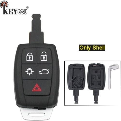 KEYECU for for Volvo C30 C70 V50 S40 Replacement 4+1 5 Button Remote Car Key Shell Case Fob FCC ID: KR55WK49259