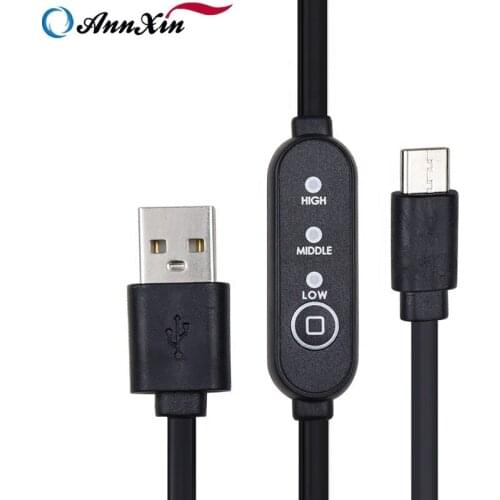High Quality Cable 5V-12V USB Male to Micro USB Three Speed Timer Temperature Control Flat Push Button Switch Cable for Eye Mask