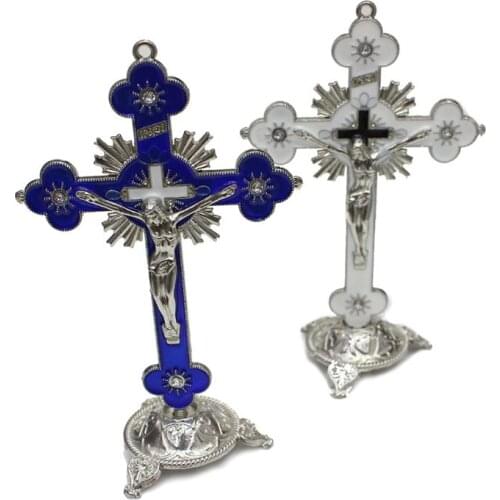 Church Relics Jesus on the Stand Cross Wall Crucifix Antique Church Ornaments Home Chapel Decor