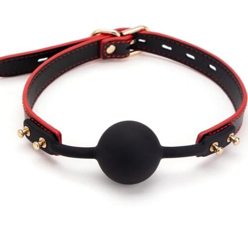Medical Silicone Ball Open Mouth Gags Bondage Leather Strap Oral Fixation Sex Toys For Couples Women BDSM Cosplay Adult Games
