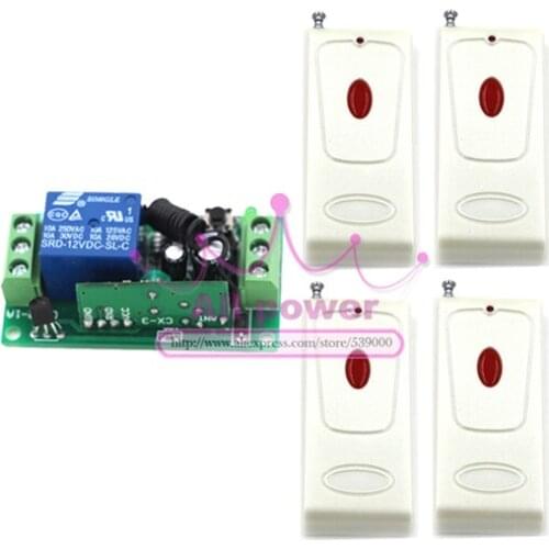 New 12V 1Channel 1CH Wireless Remote Switch Remote Control Switch wireless on/off Switch 4 Long Distance Controlling Transmitter