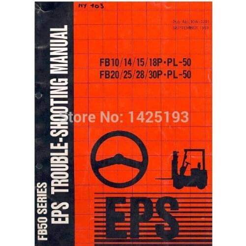 Nyk-Nichiyu Forklift Service manuals Trouble shooting Manual Circuit diagram 2013