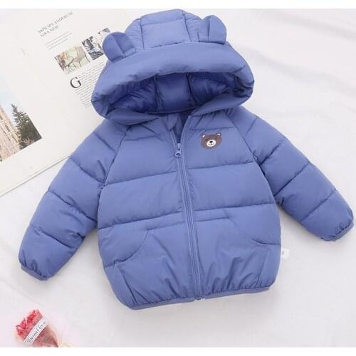2021 Autumn and Winter New Childrens Down Padded Jacket Boys Padded Jacket Girls Hooded Warm Jacket Toddler Girl Winter Clothes