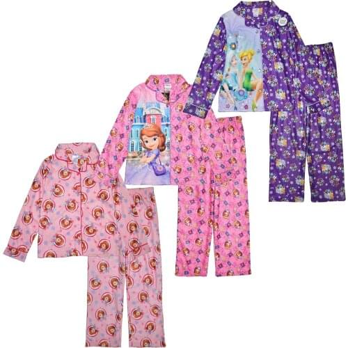 Kids Sleepwear Cartoon Sofia the First The Little Mermaid Girls Pajama Shirt & Pants Pajamas 2 PC Sleep Set