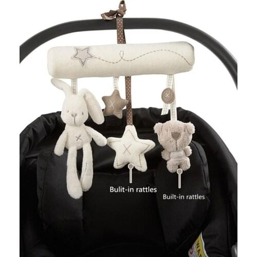 Plush Rabbit Star Bear Newborn Baby Cute Soft Plush Baby Bedroom Decor Musical Around Crib Stroller Decoration Educational Toy
