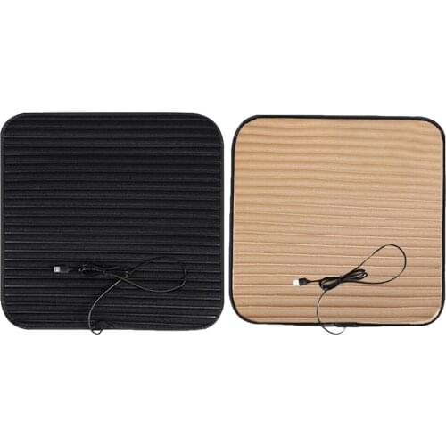 USB Heating Cushion Square 5V Black Nonslip Cover Pad Office Chair Heating Pad Universal Office Car Seat Electric Original Tools
