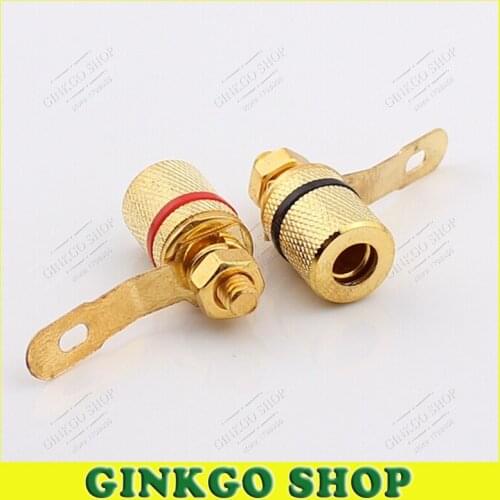 200pcs/lot Gold-plated Speaker Terminals Small Metal Banana Jack Speaker Audio Terminals Blocks