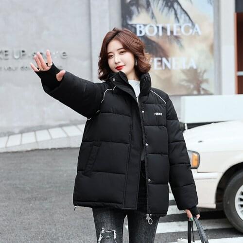 Parkas Women Trendy Basic Pure Cotton Down Padded Jacket Winter Popular Soft Thick Leisure Stand Collar Outwear For Female