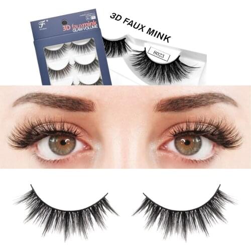 3D Mink Eyelashes 5 Pairs Eyelash-Extensions Faux Make Up Lashes Thick Fluffy Natural Eyelash Full Volume Silk Eyelashes