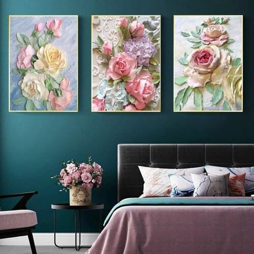 Scandinavian Colorful and Diverse Flowers Canvas Painting Wall Art Nordic Posters and Prints Wall Pictures for Living Room Decor