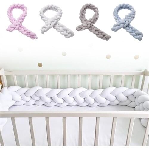 Woven Twist Strips Knotted Pillow Bumper Childrens Bed Crash Bed Fence Guard Baby Bed Soft Decoration Protection