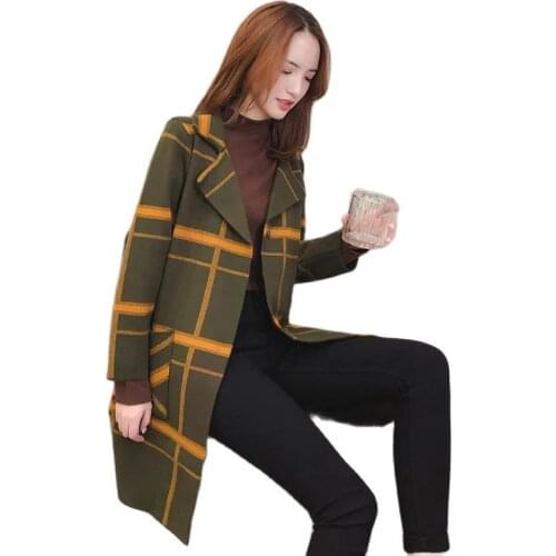Thicken Mid-long Ladies Sweater Coat New Cardigan Womens Sweater Outerwear Female Long Sleeve Womens Trench Coat Overcoat
