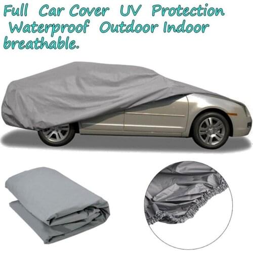 Car S/M/L Size Waterproof Dustproof Outer Membrane Full Car Cover UV Resistant Fabric Breathable Outdoor Rain Snow Ice Resistant