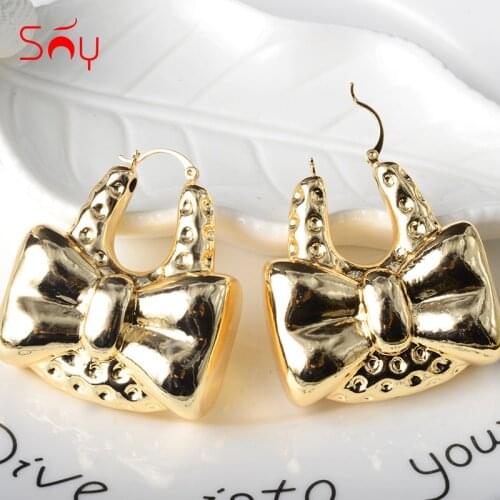 Sunny Jewelry 2021 Fashion Copper New Design Hoop Earrings For Women High Quality Large Style Stereoscopic Classic Party Gift