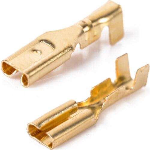 100 sets of spring terminal (gold) + sheath Crimp Terminals Electrical Insulating Sleeve Wire Connector for 22-16 AWG 0.5mm2-1