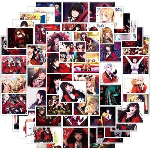 52 Pcs/pack Cool Anime Kakegurui Jabami Yumeko Graffiti Stickers for Card Suitcase Guitar Luggage Laptop Phone Stickers Toys