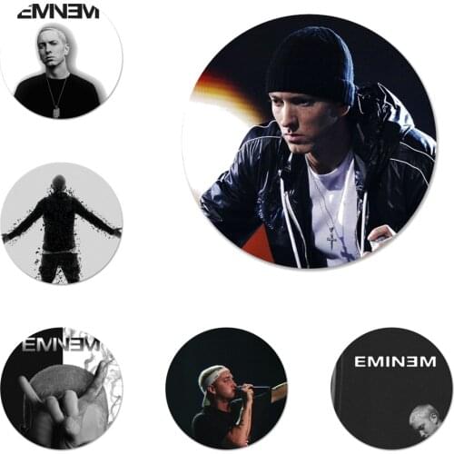 58mm Signed Hip Hop Rapper Eminem Badge Brooch Pin Accessories For Clothes Backpack Decoration gift