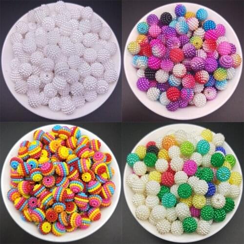50pcs 10mm Acrylic Bayberry Beads Round Loose Beads ABS Imitation Pearl Beads DIY Making Crafts Jewelry Accessories
