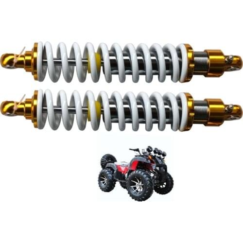 2xpiece New 14.5inch 9mm spring 370mm rear suspension shock absorber for atv quad gokat replace motorcycle white + gold
