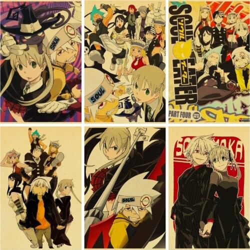 Anime Posters Soul Eater Retro Poster Home Decor Canvas Painting Posters and Prints Wall Art Picture Photos for Childrens Room