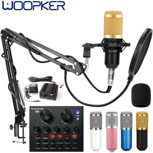 Wireless USB Microphone Studio Recording Kits BM 800 Condenser Microphone For Karaoke mic Sound Card Computer Phantom Power