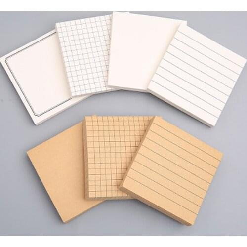 Blank Horizontal Grid Memo Pads Simple Scrapbook Sticker School Supplies Post Sticky Notes Office Stationery