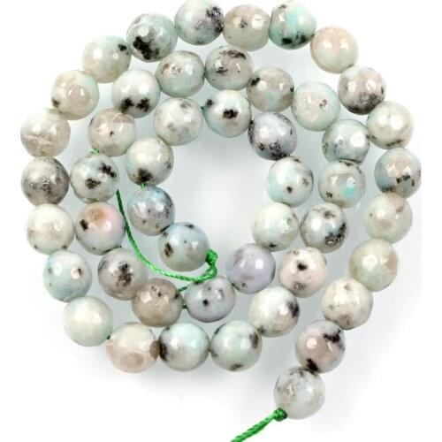 Natural Stone Faceted Black Veins White Blue Round Loose Beads For Jewelry Making For Needlework Beads DIY Strand 4-12MM