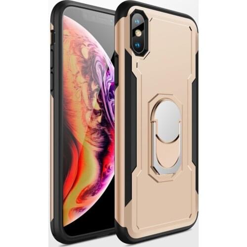 Luxury Magnetic Ring Stand Case For iPhone X/7/6/6S/8Plus Plastic Full Cover Shell with Car Holder Phone Case