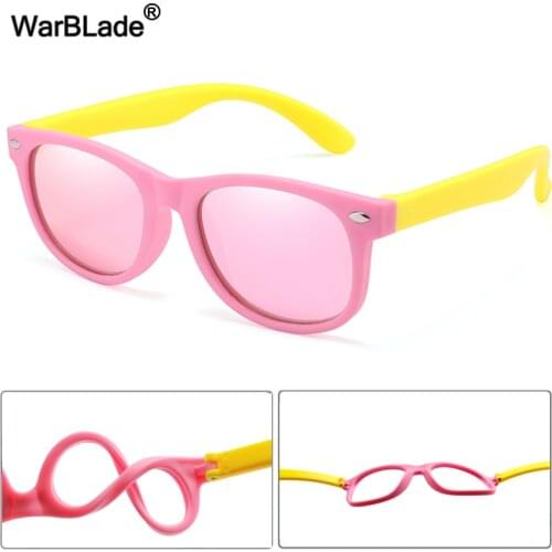 WarBlade New Polarized Kids Sunglasses Fashion Boys Girls Children Sun Glasses Silicone UV400 Eyewear Baby Shades oculos de sol
