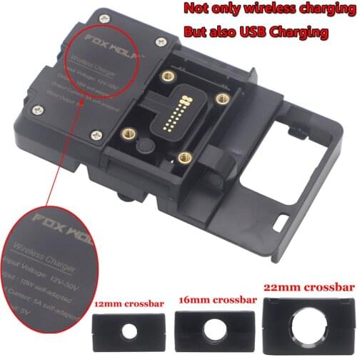 For BMW R1200GS R1250GS ADV S1000XR F750GS F850GS NEW Wireless Charger Fast Charge Mobile Phone Navigation Bracket 12/16/22mm