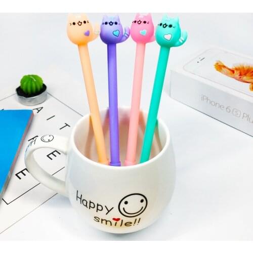 Ellen Brook 1 PCS Korean Cute Kawaii Cat School Office Supplies Novelty Creative Stationery Sweet Lovely Pretty Candy Gel Pen