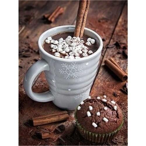 Coffee Cup Flowers Kitchen Printed 11CT Cross-Stitch Kit Embroidery DMC Threads Handmade Painting Knitting Sewing Gift