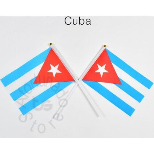 Cuba 14*21cm flag Banner meet Parade party hand waving National flag Home Decoration flag banner