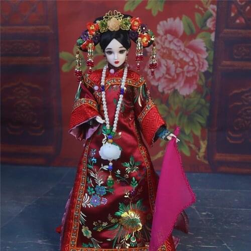 35cm Handmade Chinese Girl Doll Ancient Song Dynasty Bride Dolls For Collection Vintage Girl Toys Gift