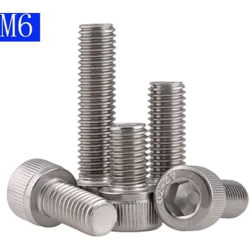 M6 x 1.0 / 6mm 304 Stainless Steel SOCKET HEAD Caps Screws Allen Hex Socket Cap Head DIN 912 A2 / 70