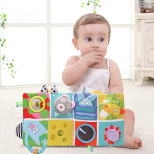 Multi-Touch Cartoon Baby Rattles Music Pacifying Bed Pendant Sounder Around Bedding Book Toys Bell Bed Bumper For Kids Robust