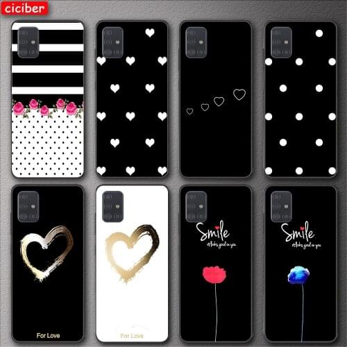 Heart Love Flower For Samsung Galaxy S21 A51 S20 S10 S9 S8 Plus Ultra S10e A50 A71 A70 A20 A40 NOTE 20 10 9 8 Plus Soft TPU Case