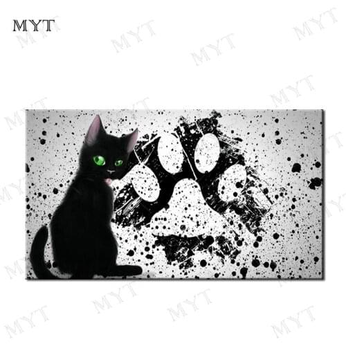 MYT Free Shipping Hot Sale Kitten And Cat Scratching Oil Painting On Canvas Abstract Painting Modern Wall Art Pictures Unframe