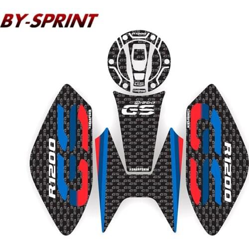 R1200GS Motorcycle Gas Cap Tank Pad Sticker Fish Bone Edge protection Sticker Decal Kit For BMW R1200 GS r1200gs 2017-2018