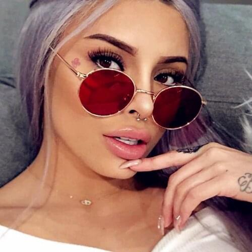 AKA VISION 2021 Metal Oval Sunglasses Women Brand Designer Glasses For Women/Men Retro Eyewear Women Luxury Round Oculos De Sol