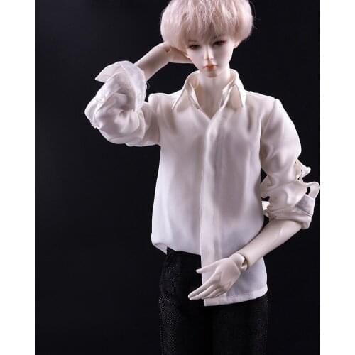 BJD Doll clothes suitable for 1-3 1-4 uncle size fashion white chiffon shirt doll accessories