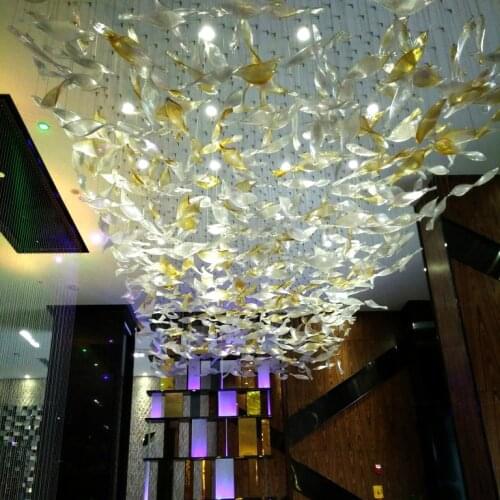 Sales Department Sand Table Chandelier Hotel Lobby Glass Glass Engineering Crystal Lights Mall Engineering Custom Bar Lamps
