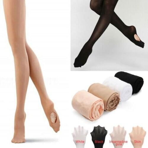 Sexy Skinny Kids Adults Convertible Tights Dance Stockings Ballet Pantyhose Candy Color Solid Ballet Dance Tights