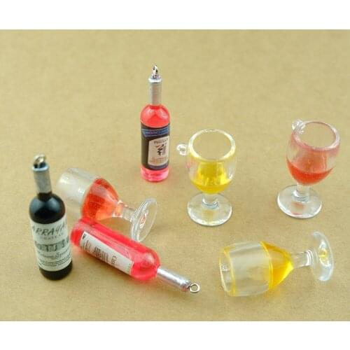 Resin Wine Wine glass Charms For Bracelets Necklace Earrings Making Accessories DIY Jewelry Pendants Doll Toy