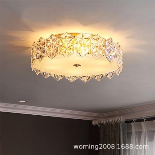 Simple Modern Led Ceiling Lamp Warm Room Bedroom Lamp Northern Europe Light Luxury Living Room Lamp Crystal Lamps