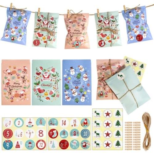 Christmas Party Supplies Christmas Candy Gift Pouch Paper Bag for Kids Snacks Storage Pouch for Kids Party Container