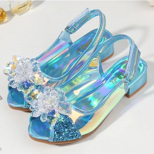 Girls high heel sandals 2019 new summer baby princess shoes childrens crystal shoes EU size 26-36
