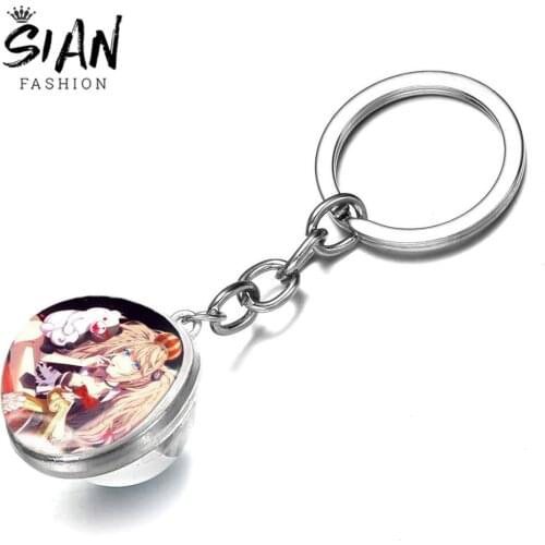 SIAN 2020 Fashion Danganronpa Keychains Keyrings Glass Cabochon For Kids Girls Gift Car Keychain Jewelry Collection Accessories